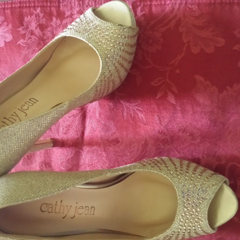 Cathy Jean Beaded Platform Heels